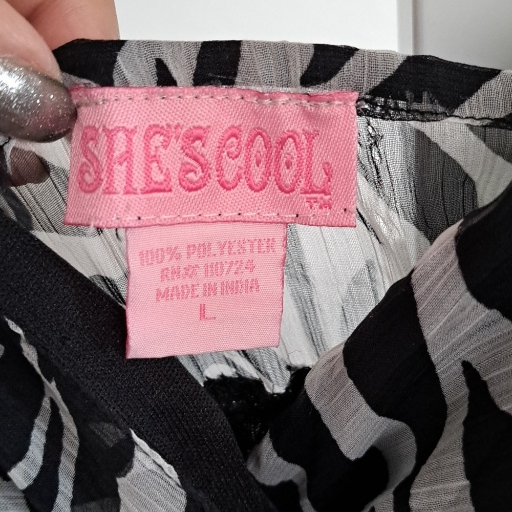 She's Cool Black and White Zebra Print Maxi Dress Size Large - Picture 4 of 10